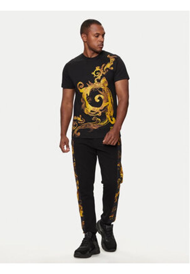 Versace Jeans Couture T-Shirt 76GAH6SW Czarny Regular Fit. Kolor: czarny. Materiał: bawełna