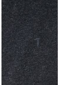 Trussardi Jeans - Trussardi sweter wełniany męski kolor szary lekki. Kolor: szary. Materiał: wełna. Długość rękawa: długi rękaw. Długość: długie