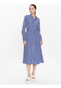 Polo Ralph Lauren Sukienka koszulowa 211891430001 Granatowy Regular Fit. Typ kołnierza: polo. Kolor: niebieski. Materiał: bawełna. Typ sukienki: koszulowe #1