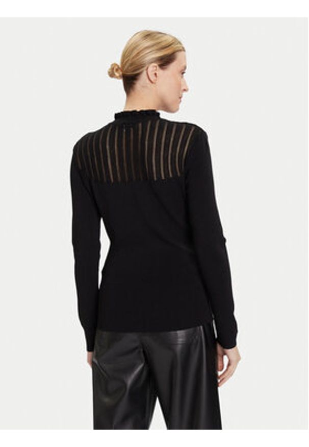 Morgan Sweter 252-MSNOWI Czarny Slim Fit. Kolor: czarny. Materiał: wiskoza, syntetyk