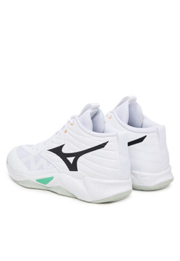 Mizuno Buty halowe Wave Momentum Pro Mid V1GA2545 Biały. Kolor: biały. Materiał: skóra. Model: Mizuno Wave