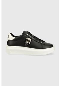 Karl Lagerfeld sneakersy KAPRI kolor czarny. Nosek buta: okrągły. Zapięcie: sznurówki. Kolor: czarny. Materiał: guma, materiał. Obcas: na platformie