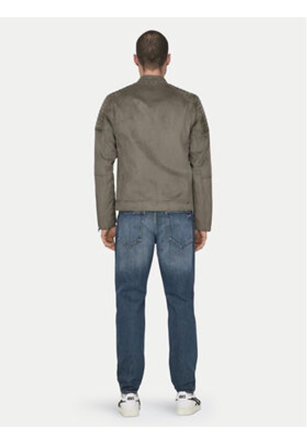 Only & Sons Kurtka z imitacji skóry Gus 22029650 Beżowy Regular Fit. Kolor: beżowy. Materiał: skóra