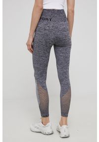DKNY - Dkny legginsy damskie kolor szary melanżowe. Stan: podwyższony. Kolor: szary. Materiał: materiał, dzianina. Wzór: melanż