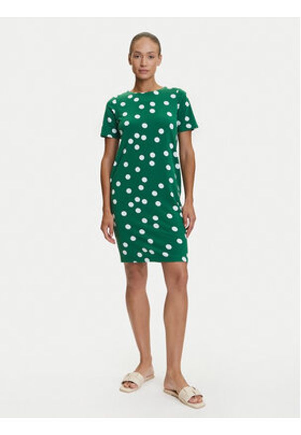 Tatuum Sukienka codzienna Koa T2505.207 Zielony Regular Fit. Okazja: na co dzień. Kolor: zielony. Materiał: bawełna. Typ sukienki: proste. Styl: casual