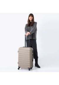 Wittchen - Średnia walizka z ABS-u z żebrowaniem beżowa. Kolor: beżowy. Materiał: guma #4