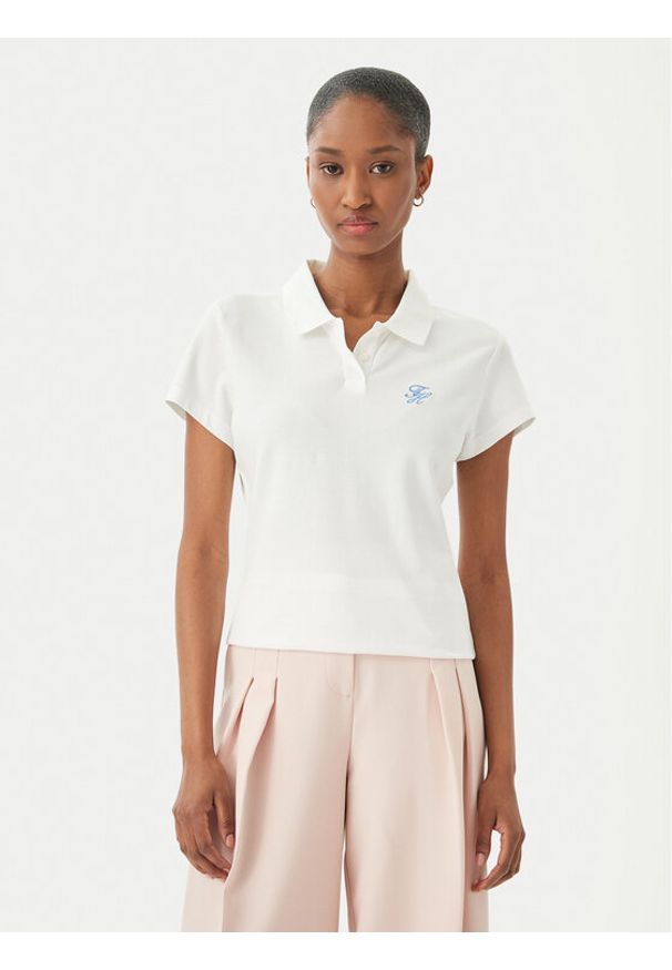 TOMMY HILFIGER - Tommy Hilfiger Polo 1985 Logo WW0WW49259 Biały Slim Fit. Typ kołnierza: polo. Kolor: biały. Materiał: bawełna