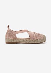 Renee - Różowe Espadryle Ozdobione Haftem i Plecionką z Juty Efloria. Kolor: różowy. Materiał: jeans. Wzór: aplikacja, haft. Sezon: lato. Styl: boho, elegancki #5