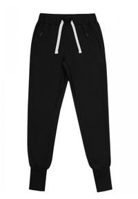 Marsala - Spodnie dresowe w kolorze TOTALLY BLACK - ACTIVE. Okazja: na co dzień. Materiał: dresówka. Wzór: melanż. Styl: sportowy, casual