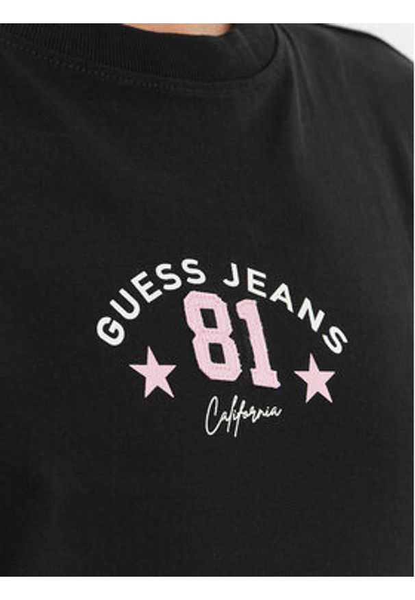Guess Jeans T-Shirt W6RI20 K8HM0 Czarny Oversize. Kolor: czarny. Materiał: bawełna