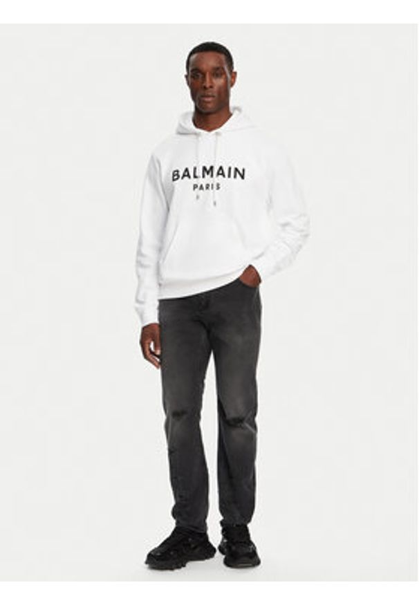 Balmain Bluza DH1JR002BB65 Biały Regular Fit. Kolor: biały. Materiał: bawełna