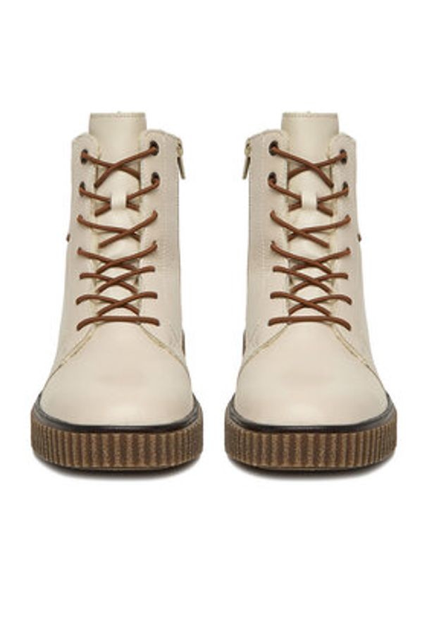 Rieker Trzewiki Y4303-80 Écru. Materiał: skóra