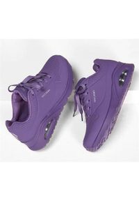 skechers - Buty do chodzenia damskie Skechers Uno Stand On Air. Kolor: fioletowy. Materiał: materiał, syntetyk. Szerokość cholewki: normalna. Sport: turystyka piesza