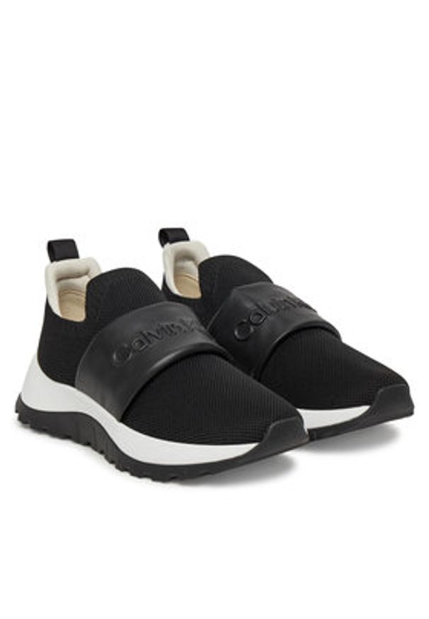 Calvin Klein Sneakersy Runner Slip On - He Nappa HW0HW02415 Czarny. Zapięcie: bez zapięcia. Kolor: czarny. Materiał: materiał
