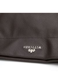 Wittchen - Damska torebka skórzana miękka. Kolor: brązowy. Wzór: paski, haft. Dodatki: z haftem. Materiał: skórzane. Styl: elegancki. Rodzaj torebki: na ramię #5