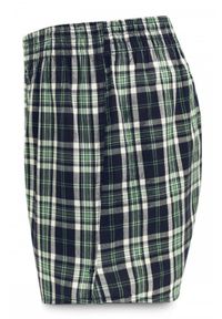 Męskie Bokserki Bawełniane - Pako Jeans - Granatowo-Zielona Kratka. Kolor: wielokolorowy. Materiał: bawełna. Wzór: kratka #2