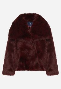 Born2be - Bordowa Kurtka Futro z Wsuwanymi Kieszeniami Liriena. Okazja: na co dzień, na spacer. Kolor: czerwony. Materiał: futro. Styl: klasyczny, casual, elegancki #6