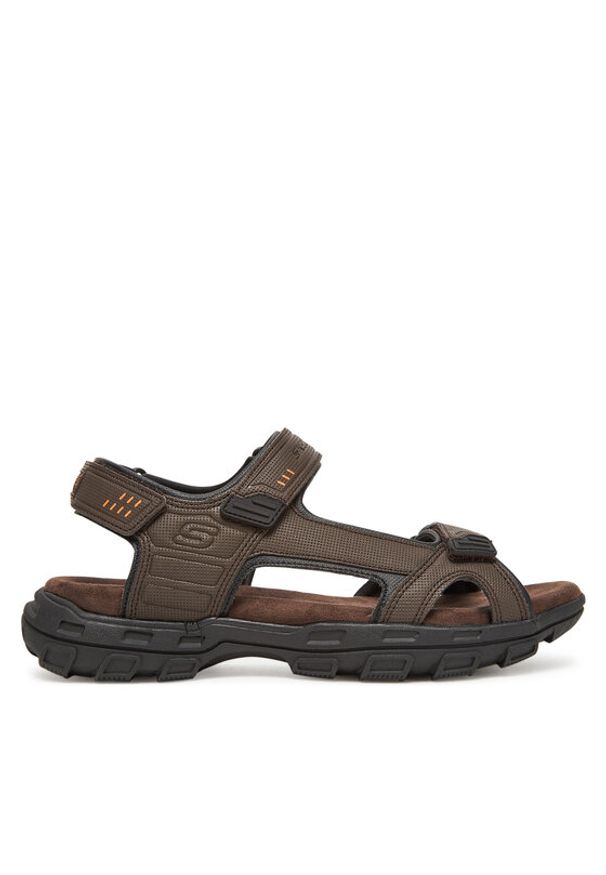 skechers - Skechers Sandały Garver-Louden 64487/BRN Brązowy. Kolor: brązowy. Materiał: skóra