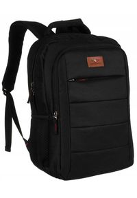 Plecak materiałowy na laptopa Peterson [DH] PTN GBP-12M czarny. Kolor: czarny. Materiał: materiał. Styl: casual, sportowy, klasyczny