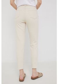 Answear Lab jeansy damskie high waist. Stan: podwyższony. Kolor: beżowy. Styl: wakacyjny