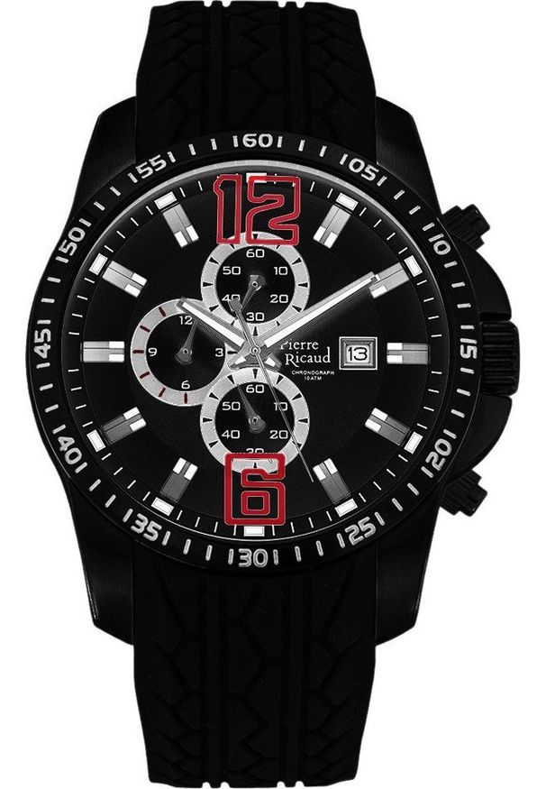 Zegarek Pierre Ricaud Zegarek męski Pierre Ricaud P97012.B214CHR czarny. Kolor: czarny