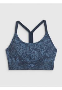 4f - 4F Biustonosz treningowy z niskim wsparciem - turkusowy XL/XXL. Kolor: turkusowy. Materiał: skóra, dzianina, włókno, materiał. Rodzaj stanika: wyciągane miseczki. Sport: fitness #1