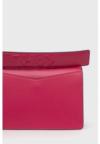 Karl Lagerfeld Torebka skórzana kolor różowy. Kolor: różowy. Materiał: skórzane. Rodzaj torebki: na ramię #2