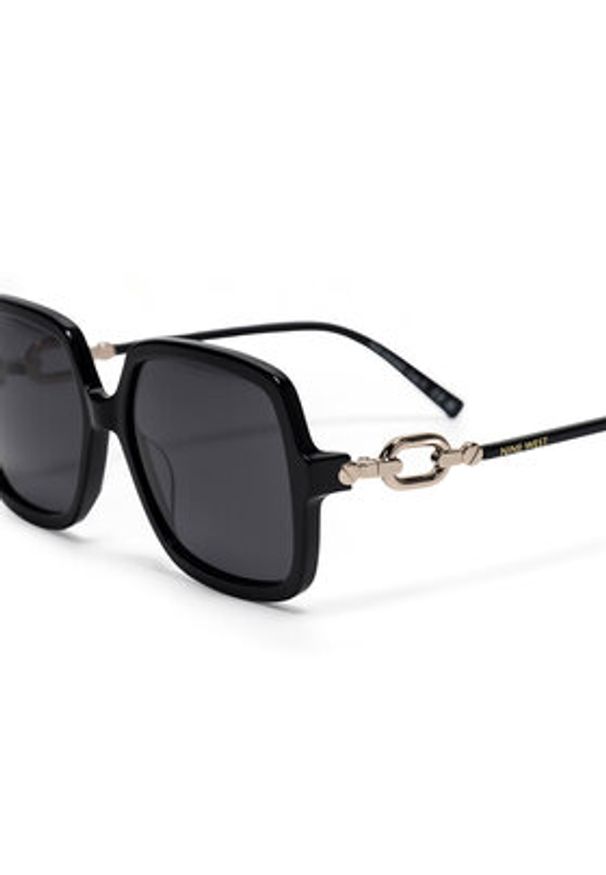 Nine West Okulary przeciwsłoneczne NW 6658S Czarny. Kolor: czarny