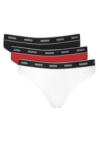 Hugo - HUGO Komplet stringów Triplet Thong Stripe 50545680 Kolorowy. Materiał: bawełna. Wzór: kolorowy #1