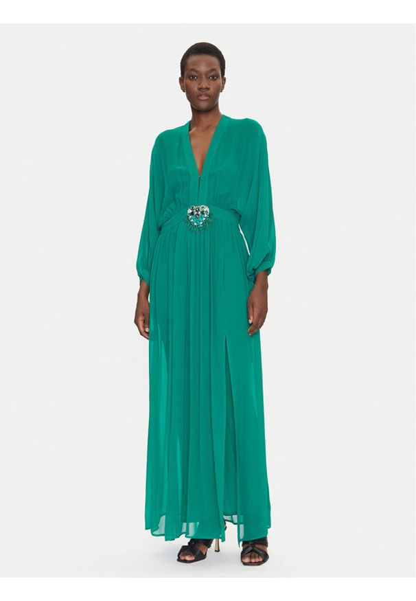Luisa Spagnoli Sukienka wieczorowa Paiolo 541815 Zielony Regular Fit. Kolor: zielony. Materiał: wiskoza. Styl: wizytowy
