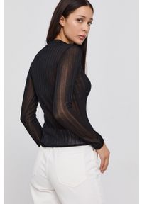 Guess Sweter damski kolor czarny z półgolfem. Kolor: czarny. Materiał: materiał, dzianina. Długość rękawa: długi rękaw. Długość: długie #2