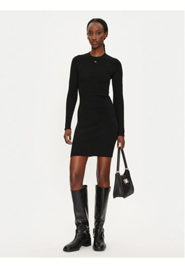 Replay Sukienka dzianinowa DK3319.000.G23370 Czarny Slim Fit. Kolor: czarny. Materiał: wiskoza