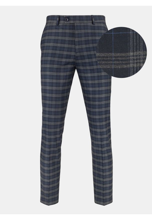 Pako Lorente - PAKO LORENTE – Spodnie męskie garniturowe PUENTE P20SF-6G-001-G. Materiał: tkanina, poliester, wiskoza, elastan. Wzór: kratka