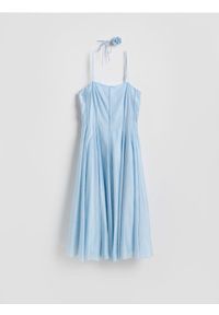 Reserved - Sukienka z lyocellem - jasnoniebieski. Kolor: niebieski. Materiał: tkanina #1