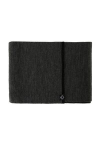 Volcano - Klasyczny szal zimowy H-DARK. Kolor: szary. Materiał: dzianina. Wzór: ze splotem, aplikacja, jednolity. Sezon: zima. Styl: klasyczny #1