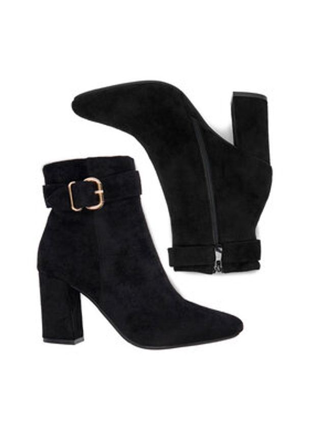 DeeZee Botki HX18052A-61 Czarny. Kolor: czarny. Materiał: materiał