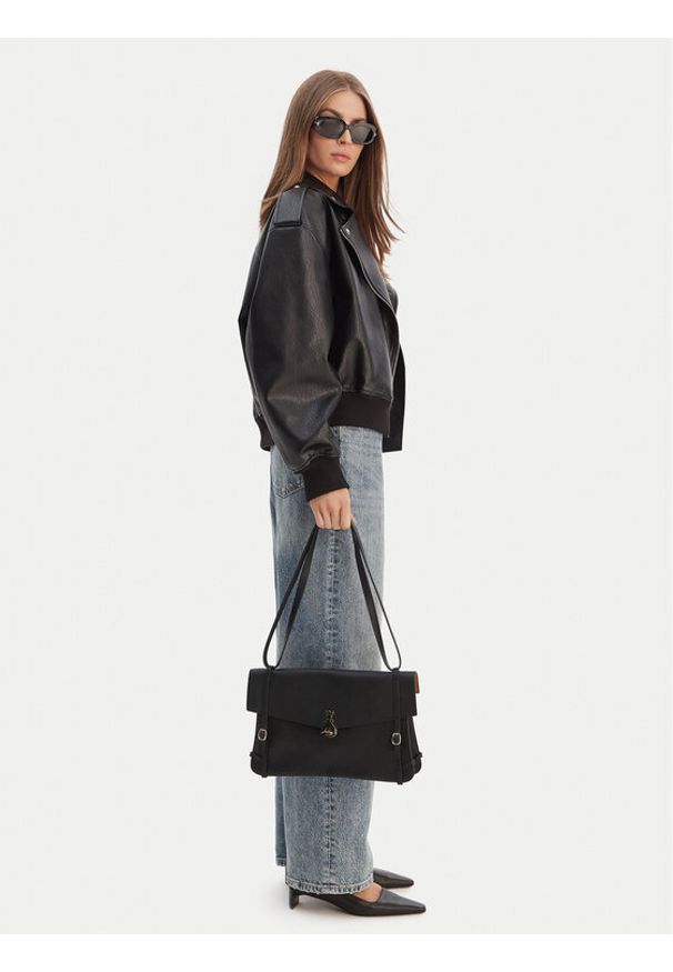 Patrizia Pepe Torebka 8B0331/L162 Czarny. Kolor: czarny. Materiał: skórzane