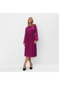 Mohito - Fuksjowa sukienka midi - Fioletowy. Kolor: fioletowy. Długość: midi