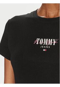 Tommy Jeans T-Shirt Essential DW0DW17839 Czarny Slim Fit. Kolor: czarny. Materiał: bawełna, syntetyk