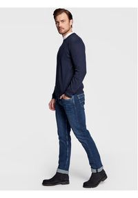 Pepe Jeans Sweter Andre PM702240 Granatowy Regular Fit. Kolor: niebieski. Materiał: bawełna