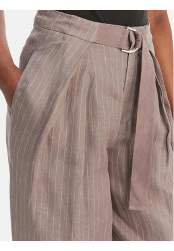 Eleh Spodnie materiałowe SS260028 Szary Oversize. Kolor: szary. Materiał: len