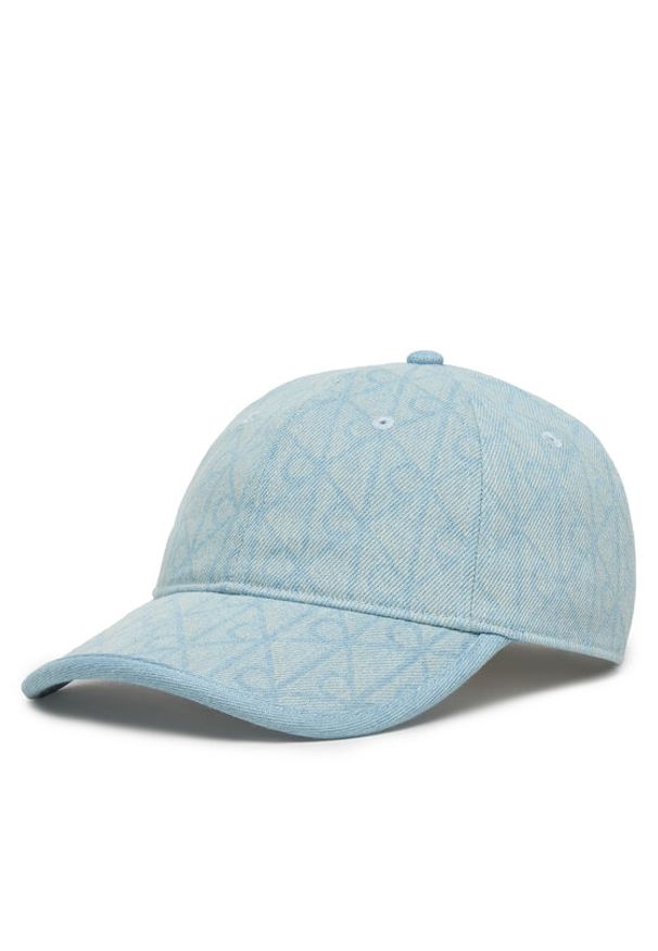 Calvin Klein Czapka z daszkiem Denim Emblem Burnout LV04F5042G Błękitny. Kolor: niebieski. Materiał: bawełna