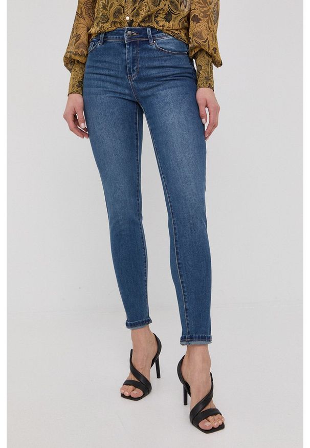 Morgan jeansy damskie medium waist. Kolor: niebieski