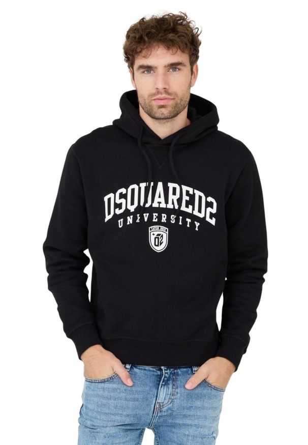 DSQUARED2 Czarna męska bluza Cool Fit Hoodie, Rozmiar S. Kolor: czarny