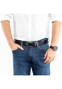 Tom Tailor - TOM TAILOR MĘSKI PASEK SKÓRZANY KLASYCZNY SKÓRA TG1046R69/790 35mm Gürtel Q.1869 0790 BLACK. Materiał: skóra. Wzór: paski. Styl: klasyczny #2