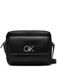 Calvin Klein Torebka Re-Lock Camera Bag W/Flap_Pbl K60K612538 Czarny. Kolor: czarny. Materiał: skórzane #1