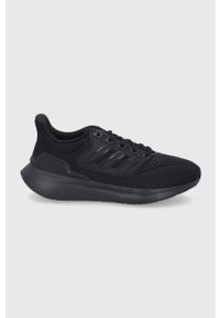 Adidas - adidas Buty EQ21 Run kolor czarny. Nosek buta: okrągły. Zapięcie: sznurówki. Kolor: czarny. Materiał: materiał, guma. Sport: bieganie
