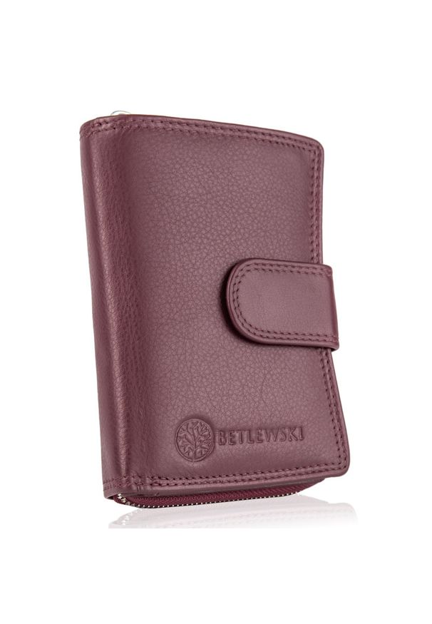 Betlewski - Portfel damski BETLEWSKI BPD-SS-19 ROZOWY. Kolor: różowy. Materiał: skóra