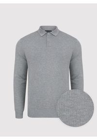 Pako Lorente - PAKO LORENTE – Szary sweter męski z kołnierzykiem polo. Okazja: na co dzień. Typ kołnierza: polo. Kolor: szary. Sezon: jesień. Styl: casual #9