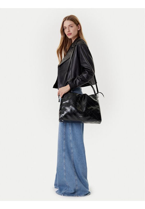 Guess Torebka Amys HWMY96 59220 Czarny. Kolor: czarny. Materiał: skórzane